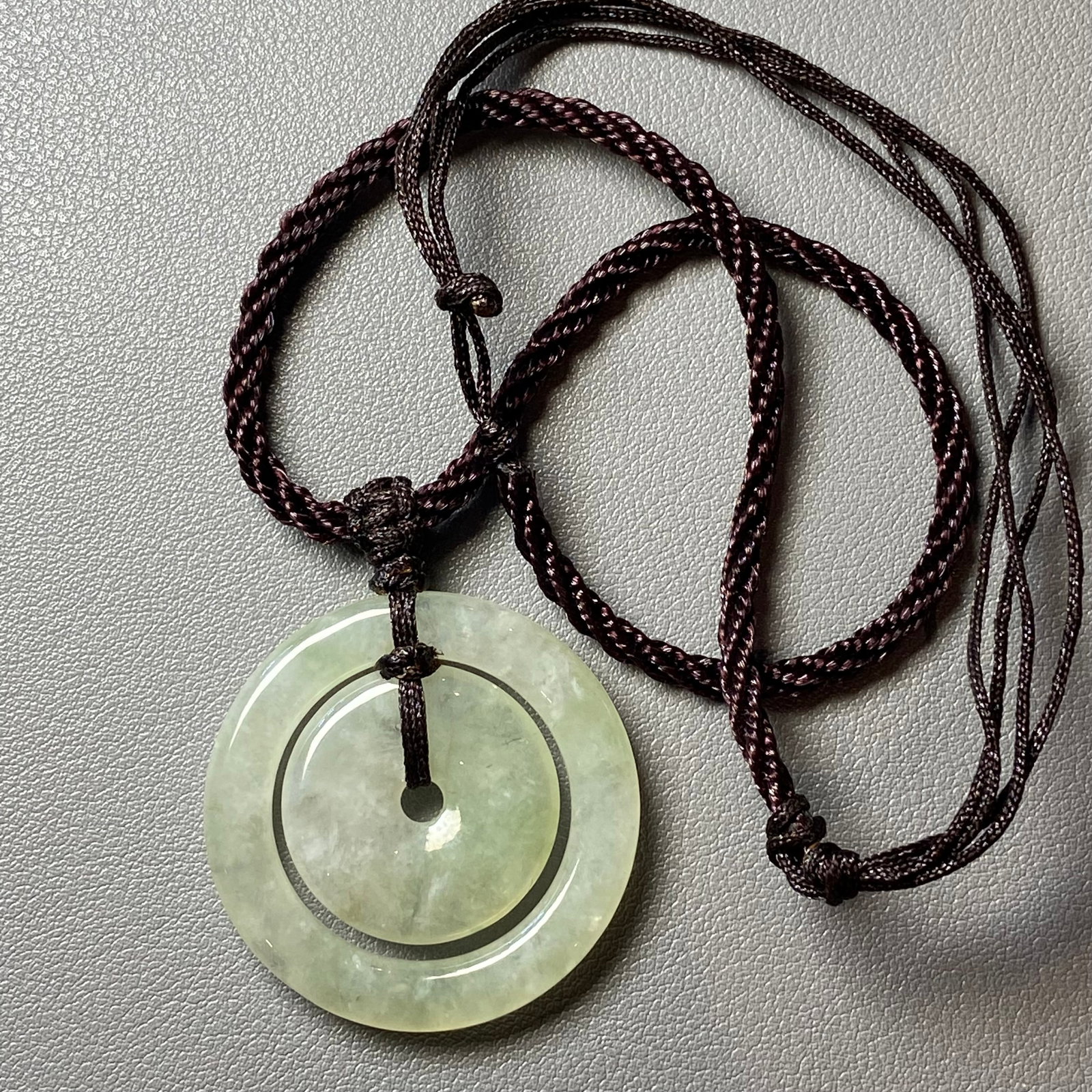 Natural Burmese Light Green Ice Jadeite Jade Concentric Circle Peace Buckles (1 of 11)
