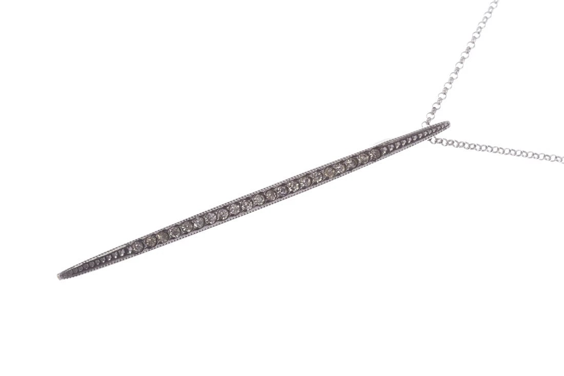 Alberto Juan Sterling Silver Bar Pin Pendant Necklace (1 of 6)