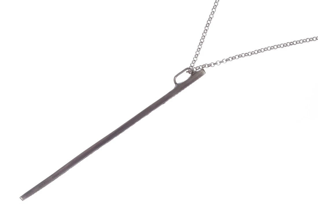 Alberto Juan Sterling Silver Bar Pin Pendant Necklace - 6