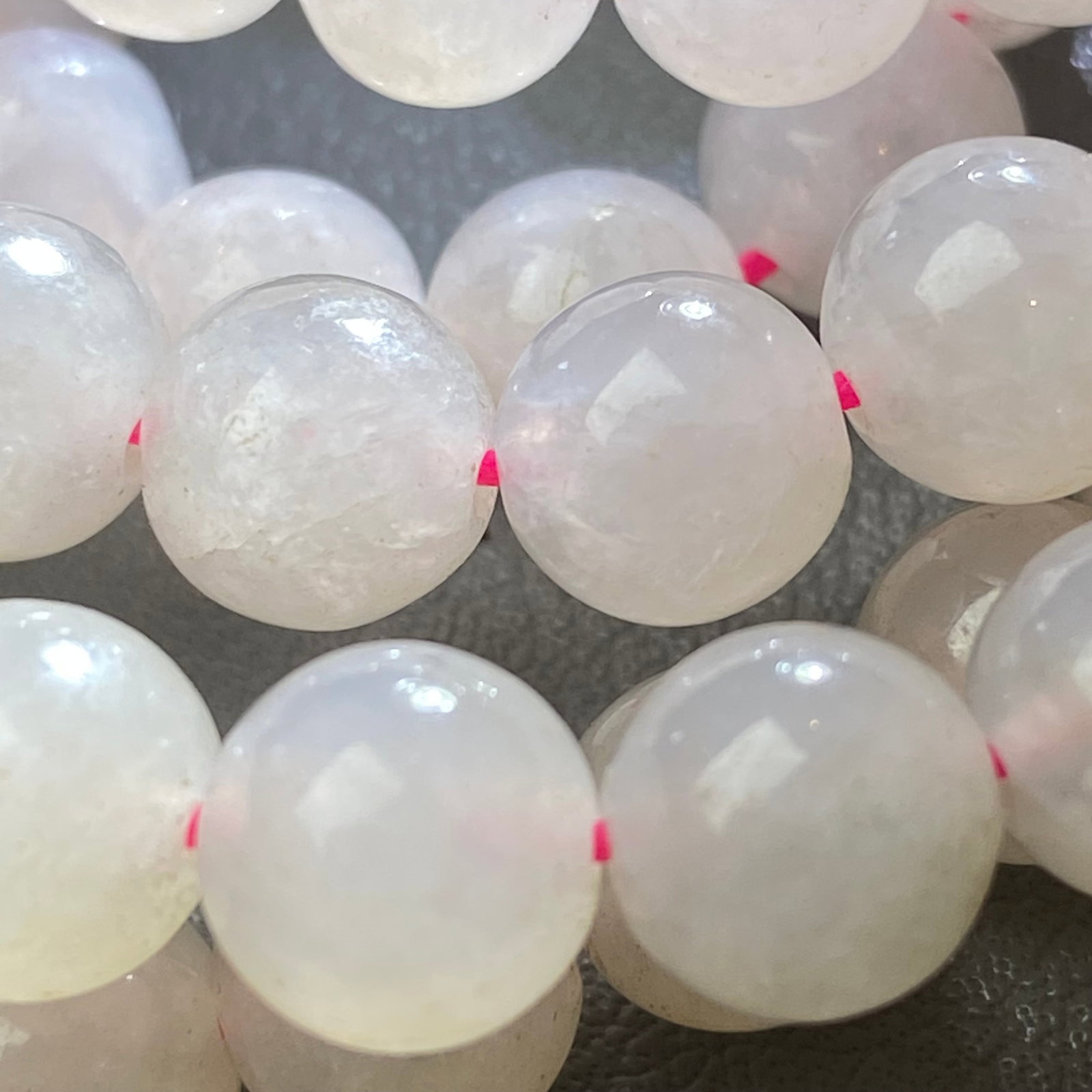 Exquisite Chinese Vintage Grade A Icy Jadeite Jade Beads Necklace - 6