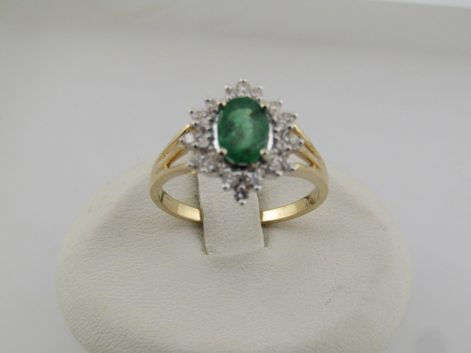 14kt Emerald And Diamond Ring, Sz. 7, Signed Gma. - 2