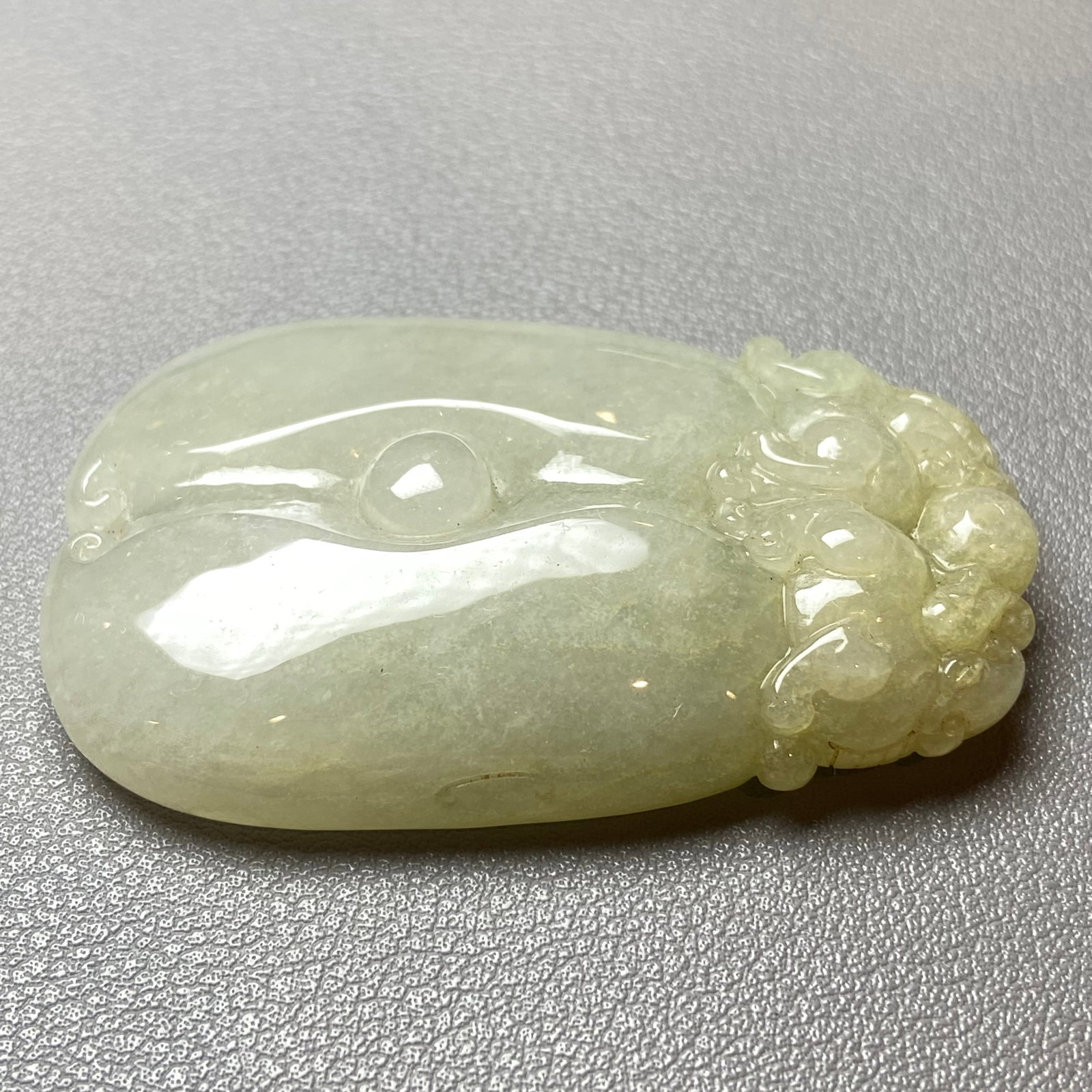 Antique Chinese Natual Yellow White Icy Jadeite Jade Carved Double Foo Dogs Ruyi Statue - 5