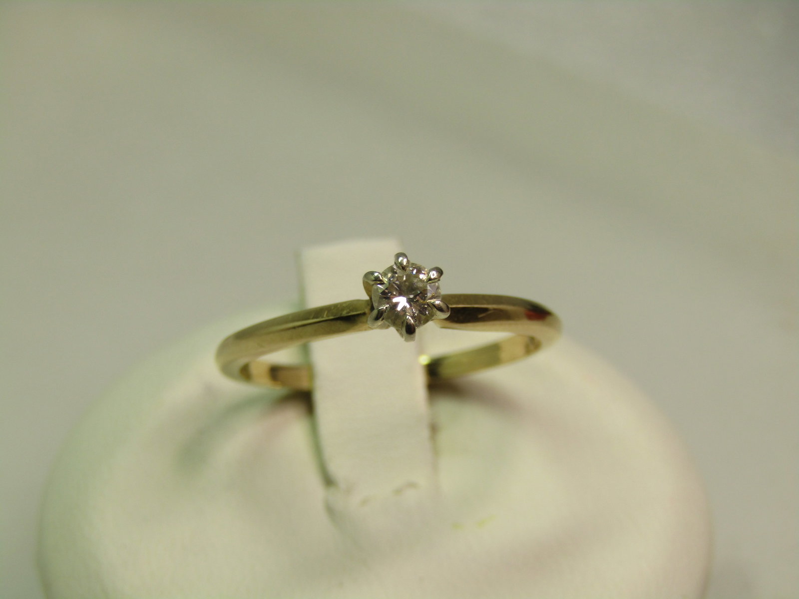 Vintage 14kt Diamond Engagement Ring. .20 Ctw, Solitaire, Sz. 7, Signed Baumf, 1960'S-1980'S - 4
