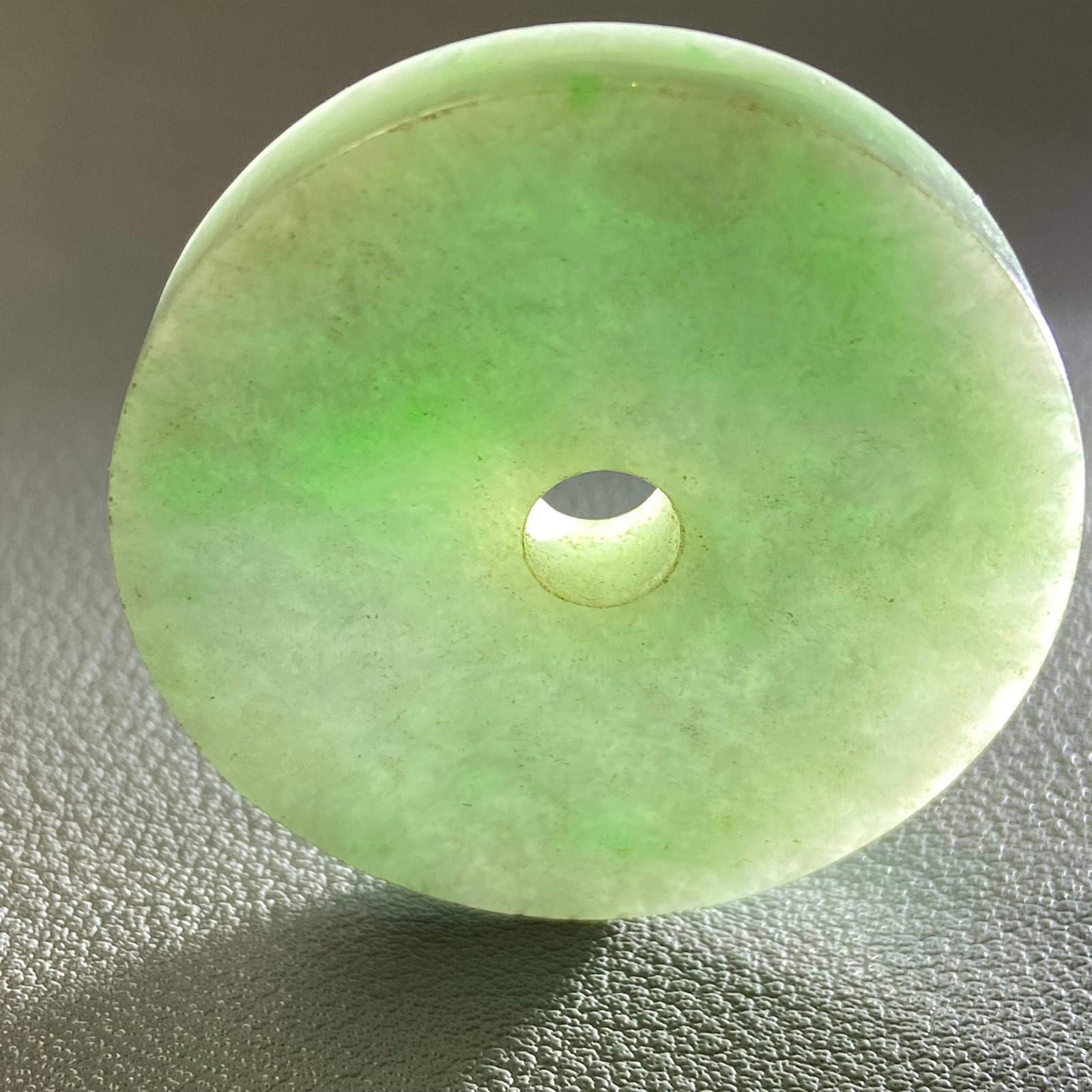 Grade A Apple Green Jadeite Jade Carved Ping An Kou - 5