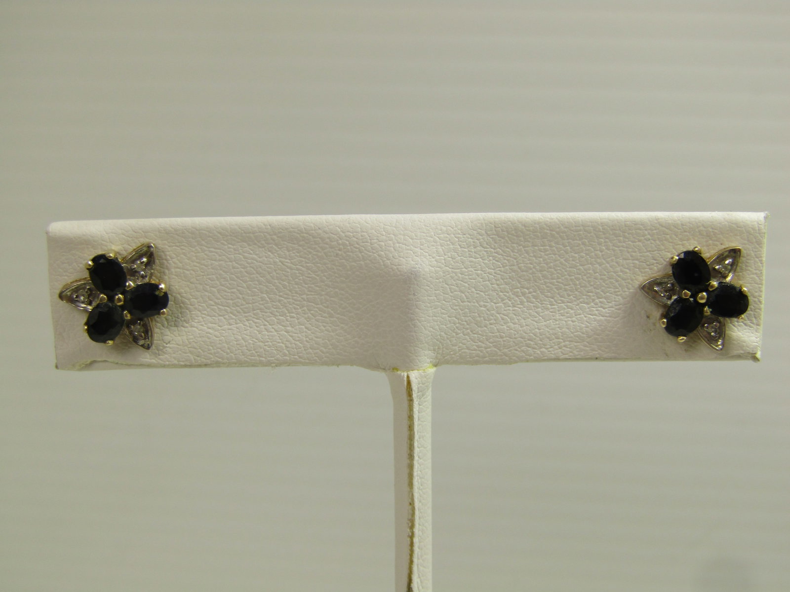Vintage 10kt Sapphire Diamond Earrings, Pierced, 1980'S: Title:Vintage 10kt Sapphire Diamond Earrings, Pierced, 1980's Description:Vintage 10kt Sapphire Diamond Earrings, Pierced, 1980's. These are yellow gold with the small diamonds set in white gold. It i