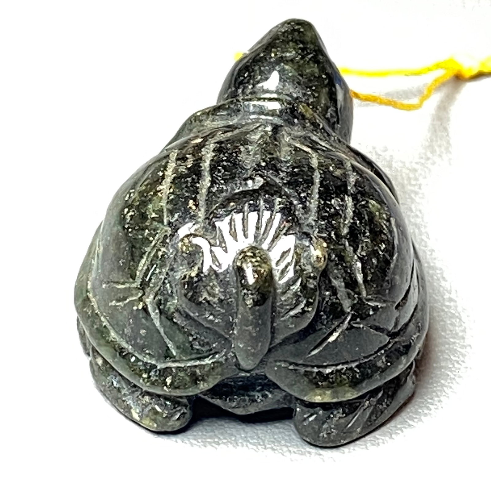 Antique Chinese Natural Ink Green Jadeite Jade Carved Turtle Amulet Statue - 5