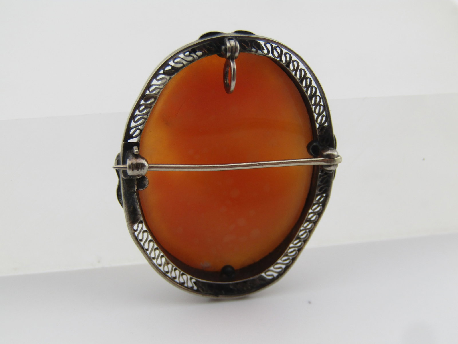 Vintage 14kt Carved Cameo Brooch/Pendant, Pre-Mid-Century. - 4