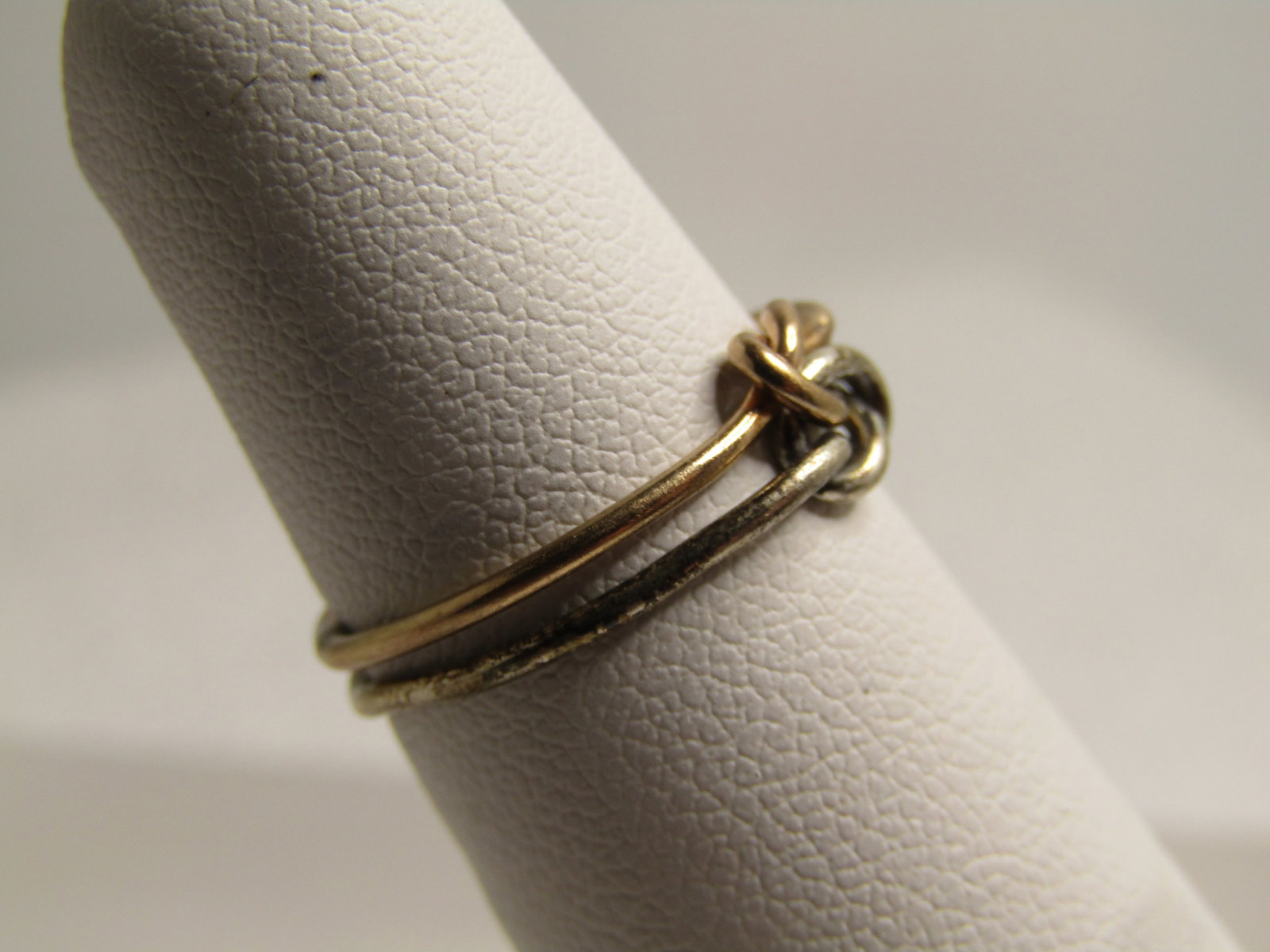 Vintage Sterling And 14kt Double Love Knot Ring, Sz. 4.5, Hand Made, 1960'S-1970'S - 2