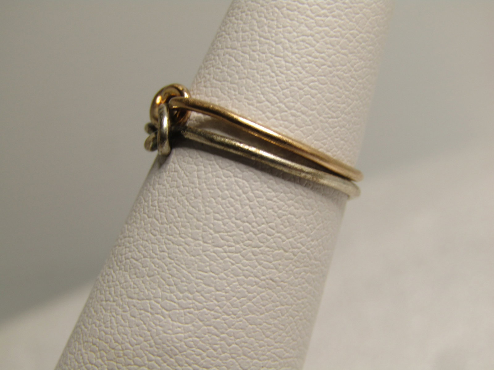 Vintage Sterling And 14kt Double Love Knot Ring, Sz. 4.5, Hand Made, 1960'S-1970'S - 3