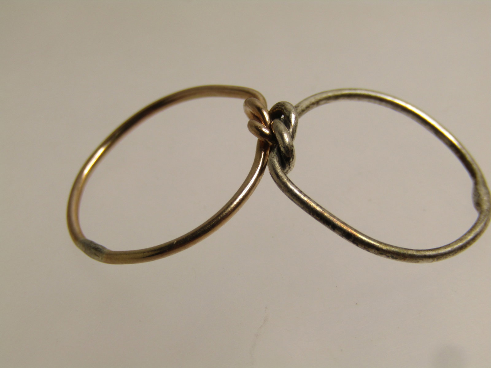 Vintage Sterling And 14kt Double Love Knot Ring, Sz. 4.5, Hand Made, 1960'S-1970'S - 6