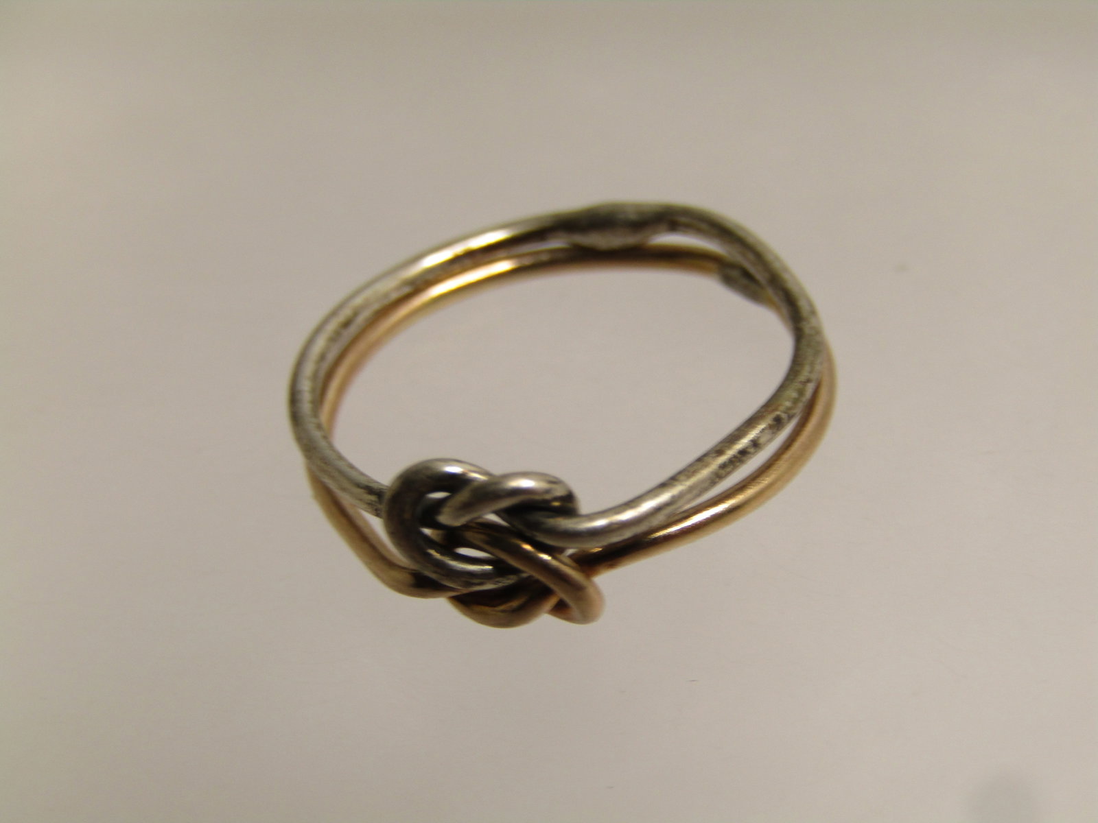 Vintage Sterling And 14kt Double Love Knot Ring, Sz. 4.5, Hand Made, 1960'S-1970'S - 7