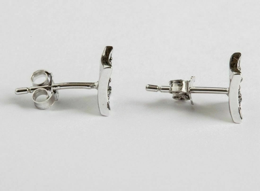 Black Cubic Zirconia Pave Square Stud Earrings - 3