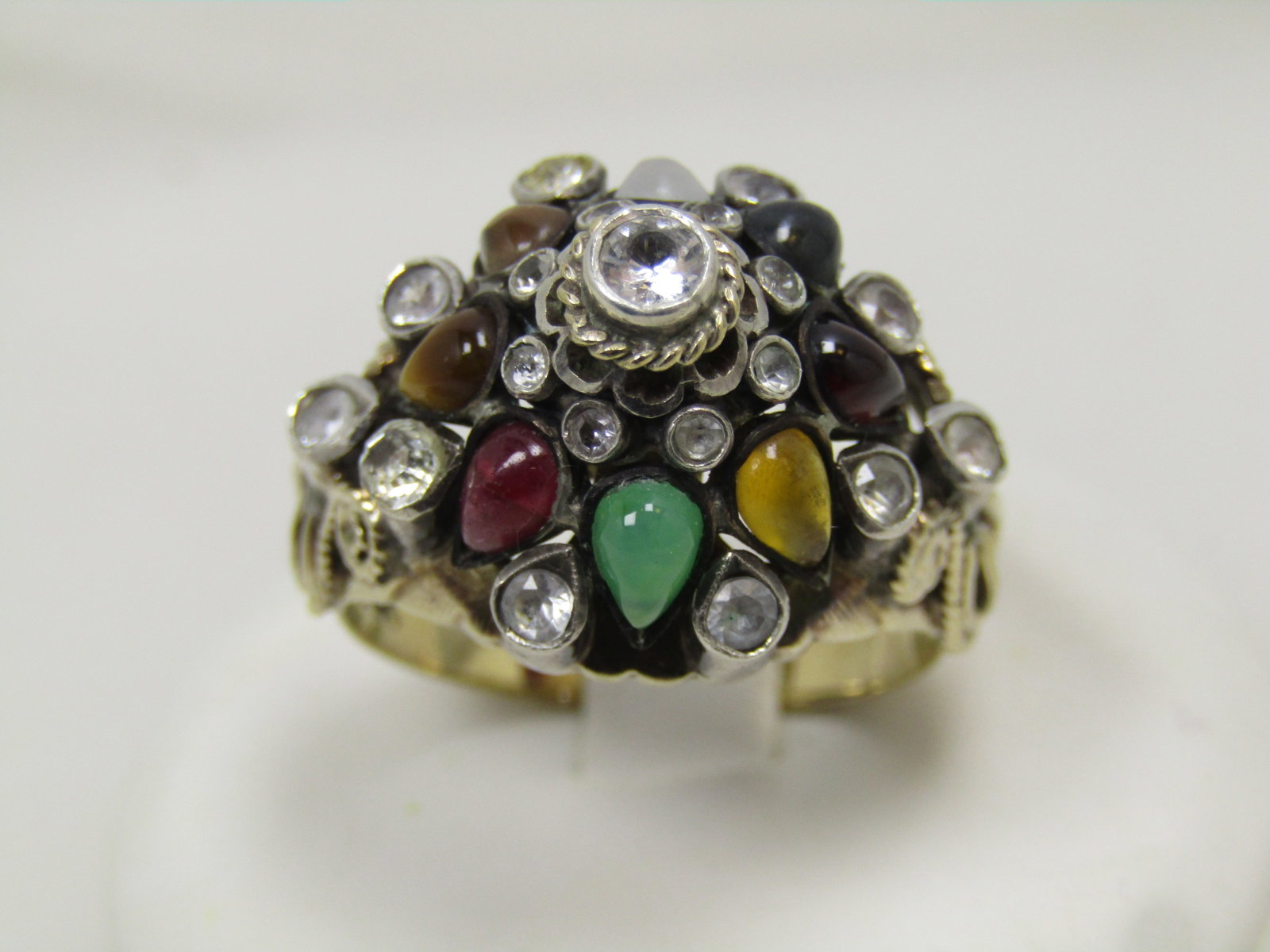 Vintage 10kt Thai Princess Gemstone Ring, Sz. 7.5,1930'S-1950'S - 2