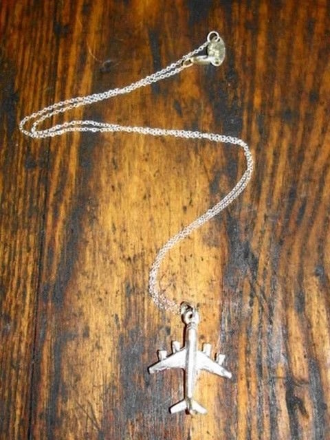 Sterling Silver Airplane Charm Necklace - 3