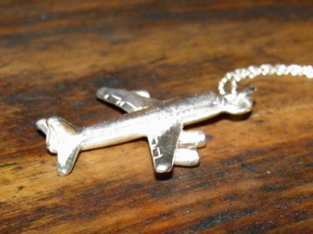 Sterling Silver Airplane Charm Necklace - 4