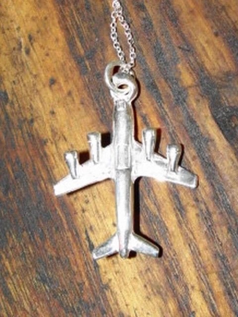 Sterling Silver Airplane Charm Necklace - 5