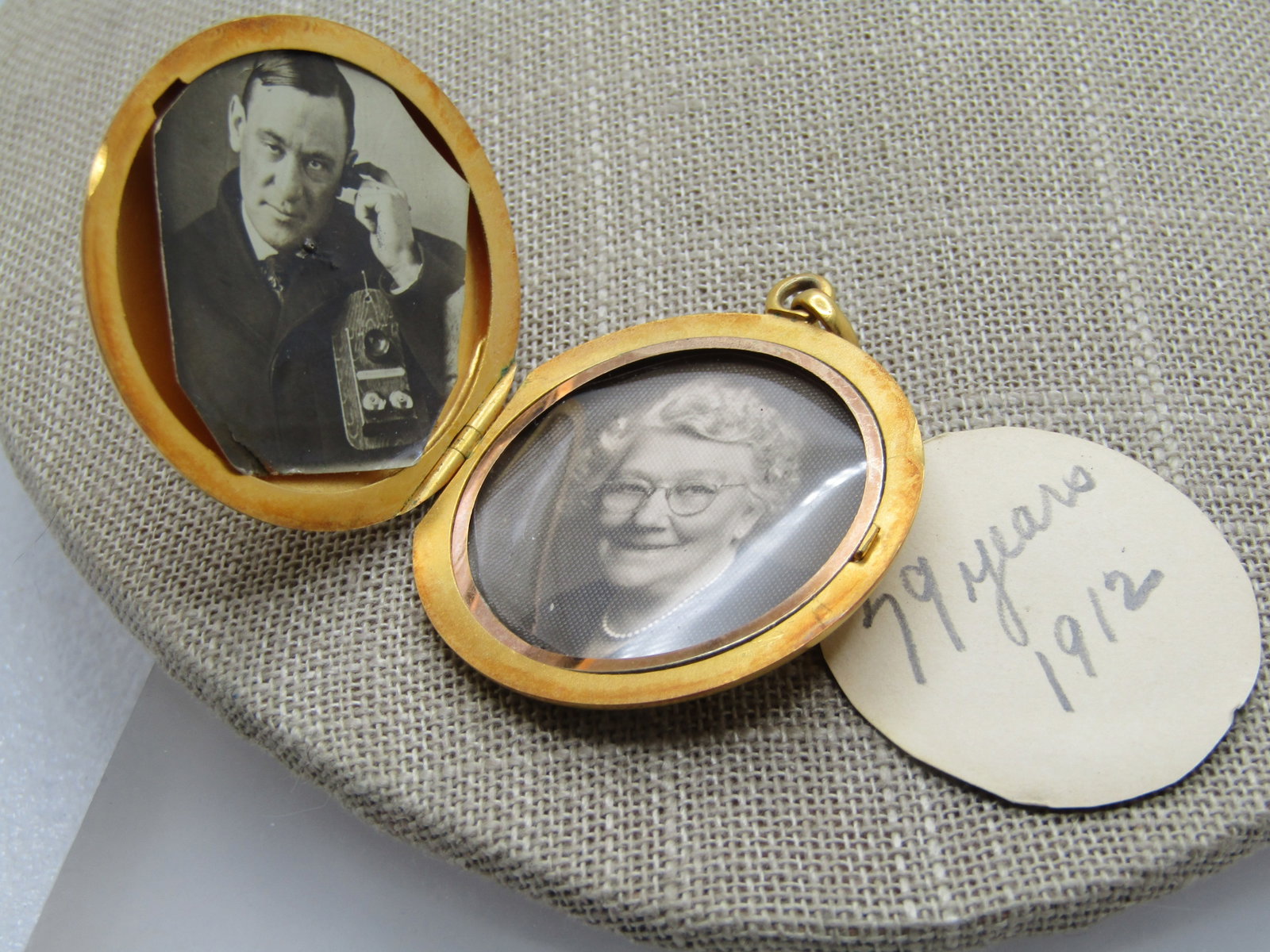 Antique 18kt Monogrammed Locket With Diamond, 1900-1920'S - 7
