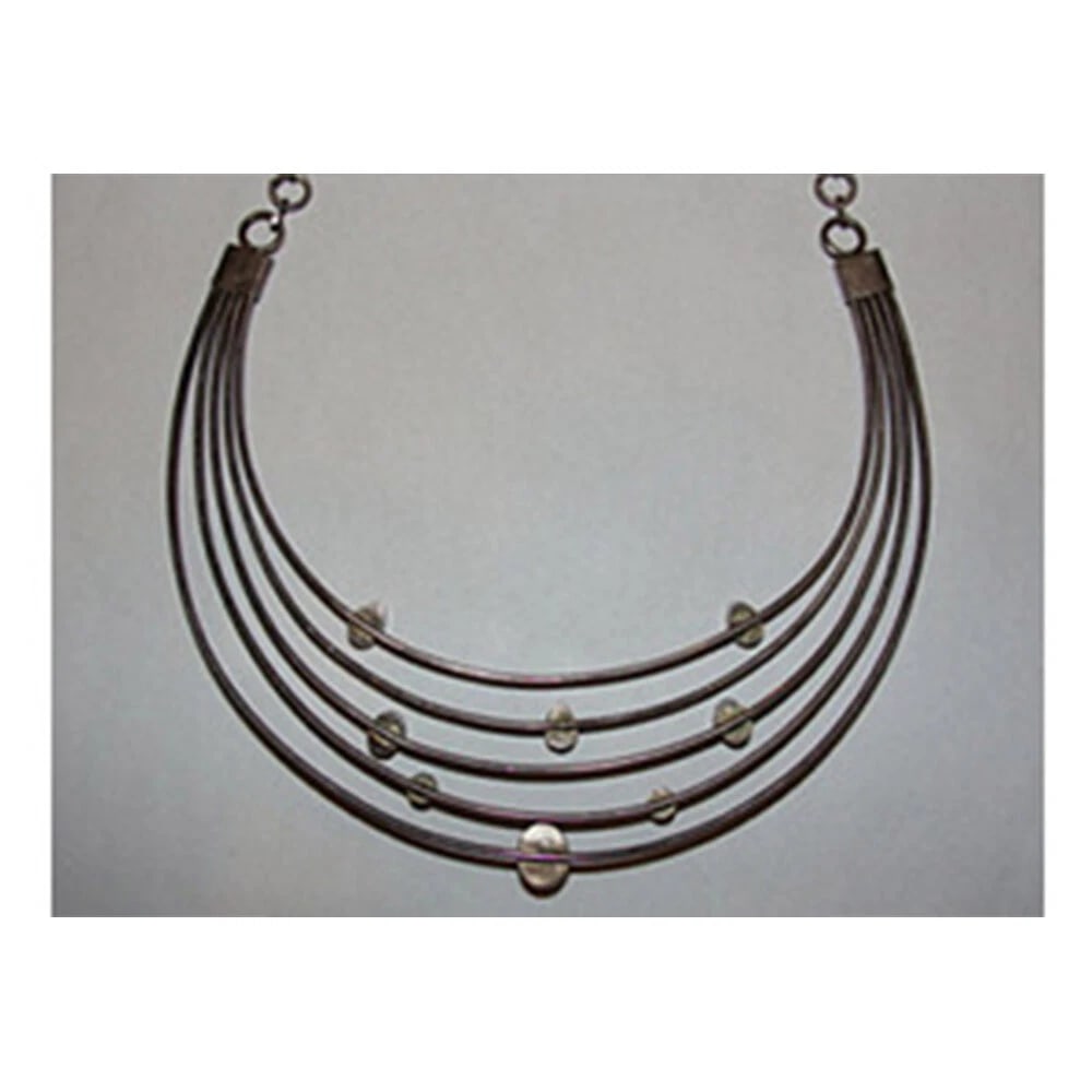 Sterling Silver Red Garnet Cabochon Floating Galaxy Collar Necklace - 4