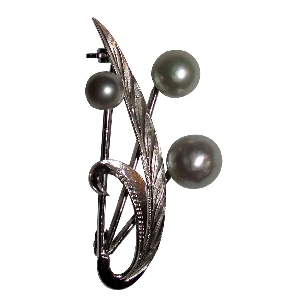 Chinese Baroque Pearl Brooch Pin - 2