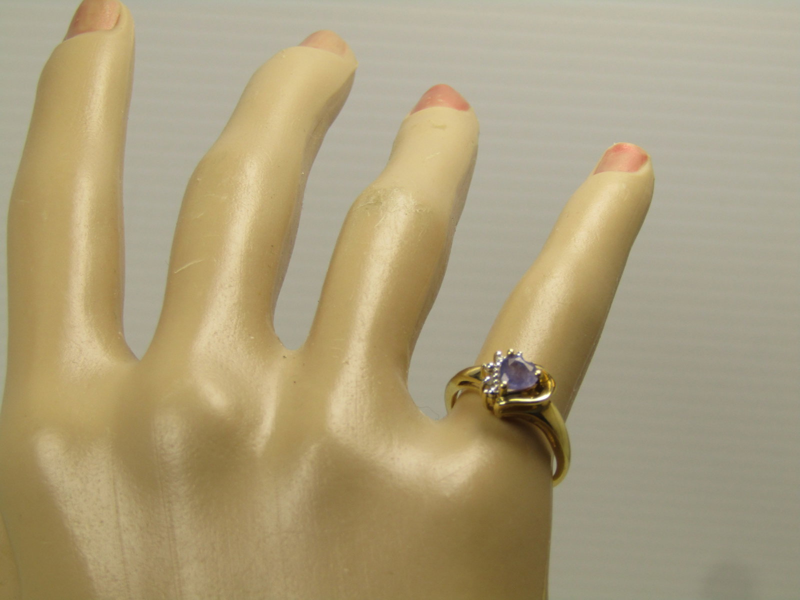 Vintage 10kt Tanzanite Heart And Diamond Ring, Sz. 6, 1980'S, Signed - 7