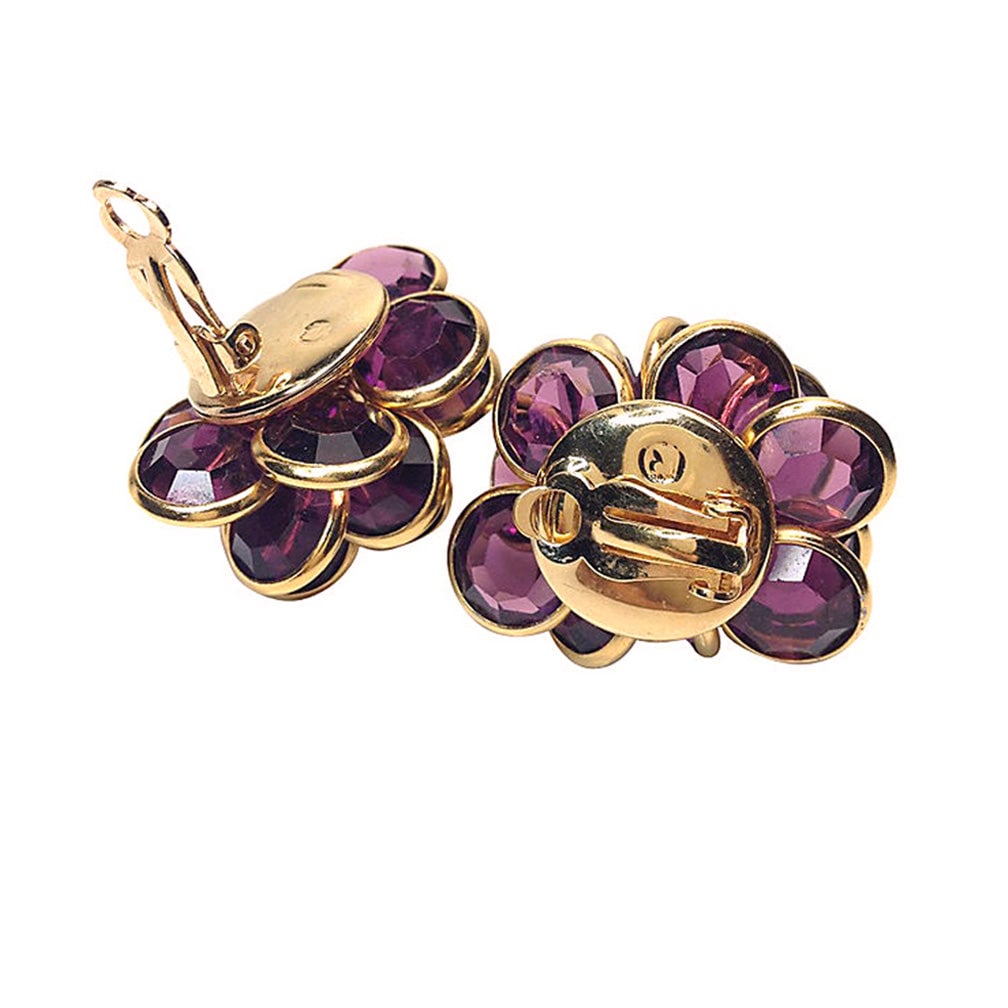 Swarovski Purple Cluster Earrings - 3