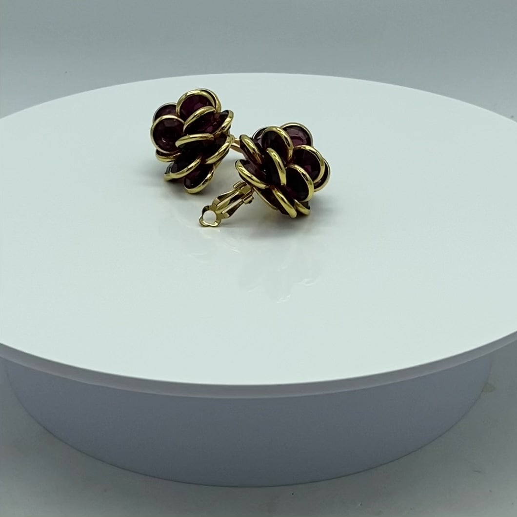Swarovski Purple Cluster Earrings - 4