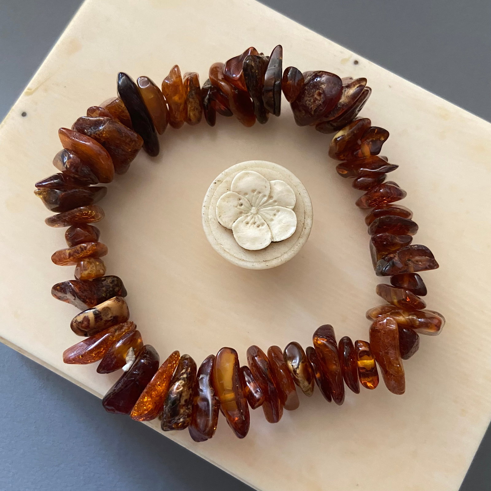 Vintage Natural Raw Baltic Amber Rock Stone Baltic's Sea Beads Bracelet - 5