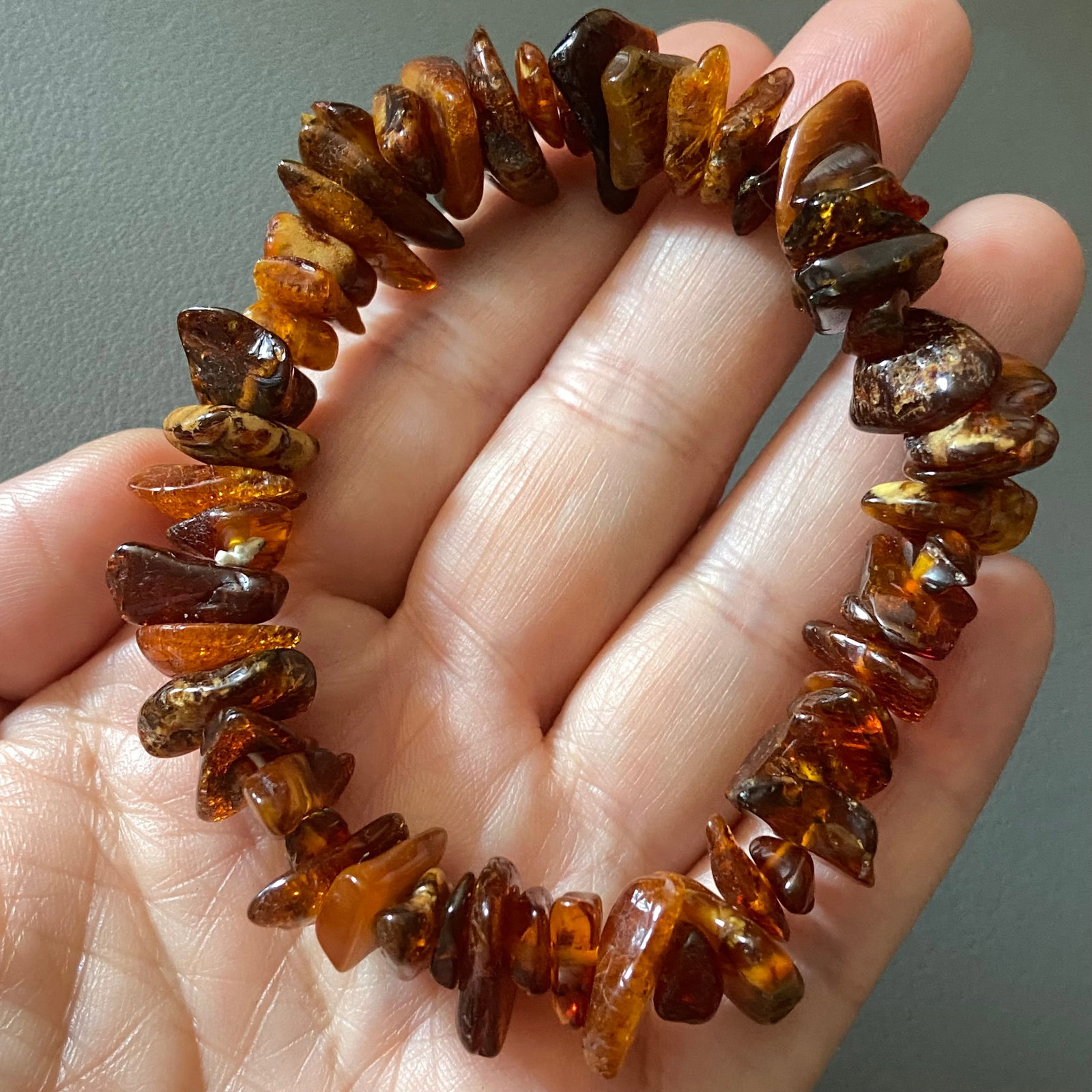 Vintage Natural Raw Baltic Amber Rock Stone Baltic's Sea Beads Bracelet - 6