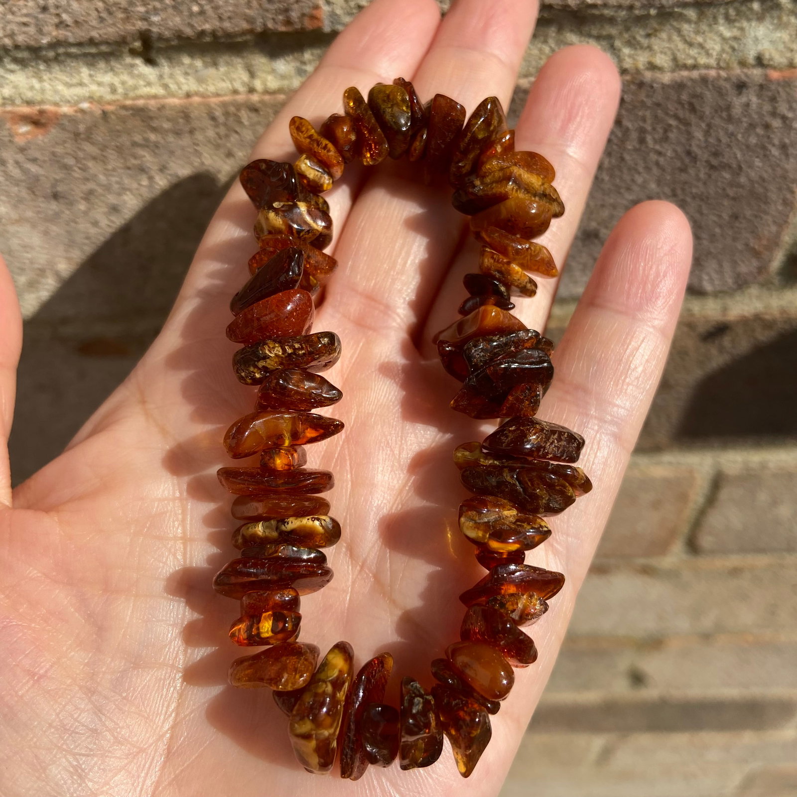 Vintage Natural Raw Baltic Amber Rock Stone Baltic's Sea Beads Bracelet - 7