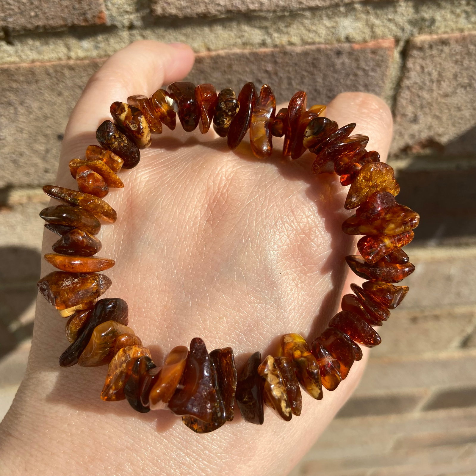 Vintage Natural Raw Baltic Amber Rock Stone Baltic's Sea Beads Bracelet - 8
