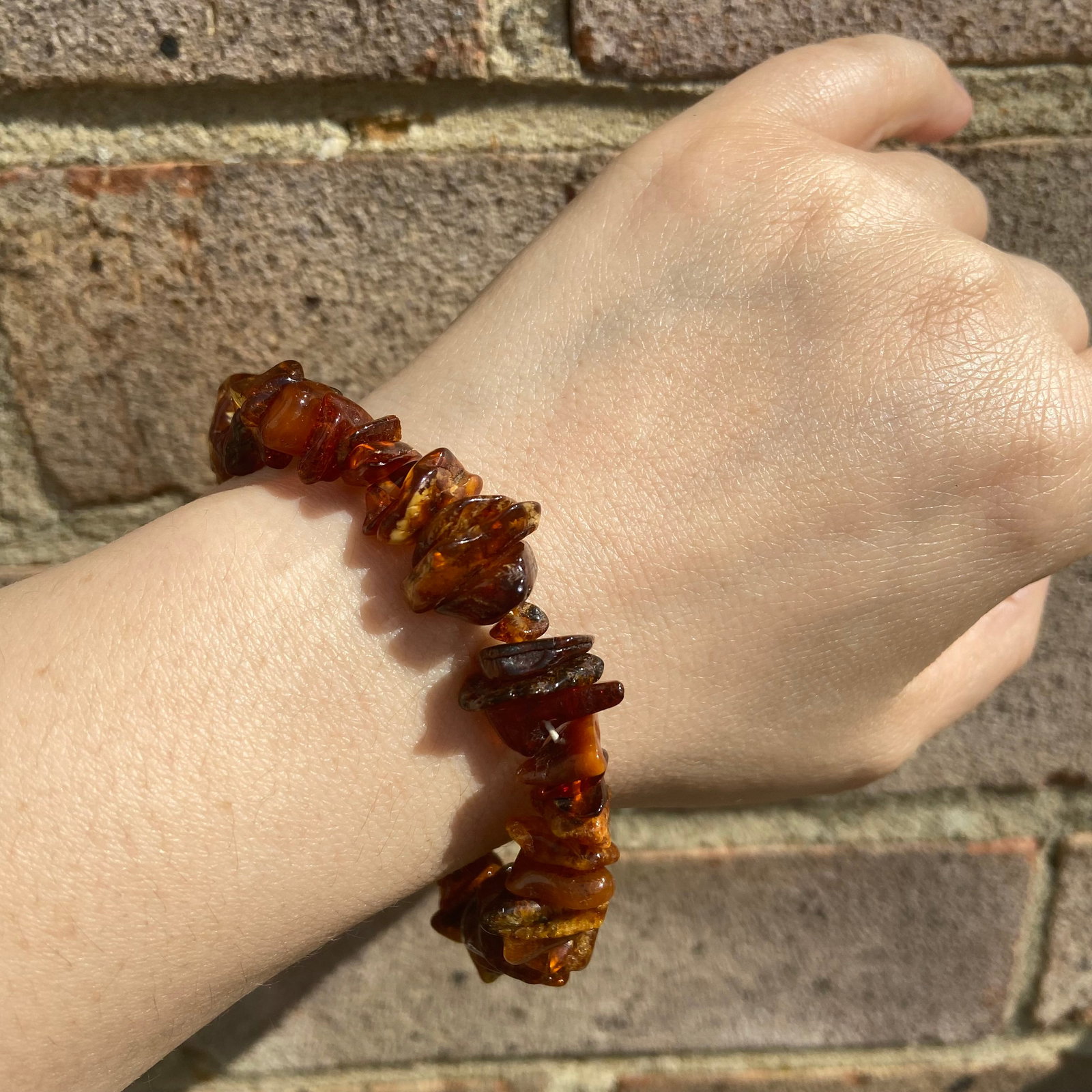 Vintage Natural Raw Baltic Amber Rock Stone Baltic's Sea Beads Bracelet - 9