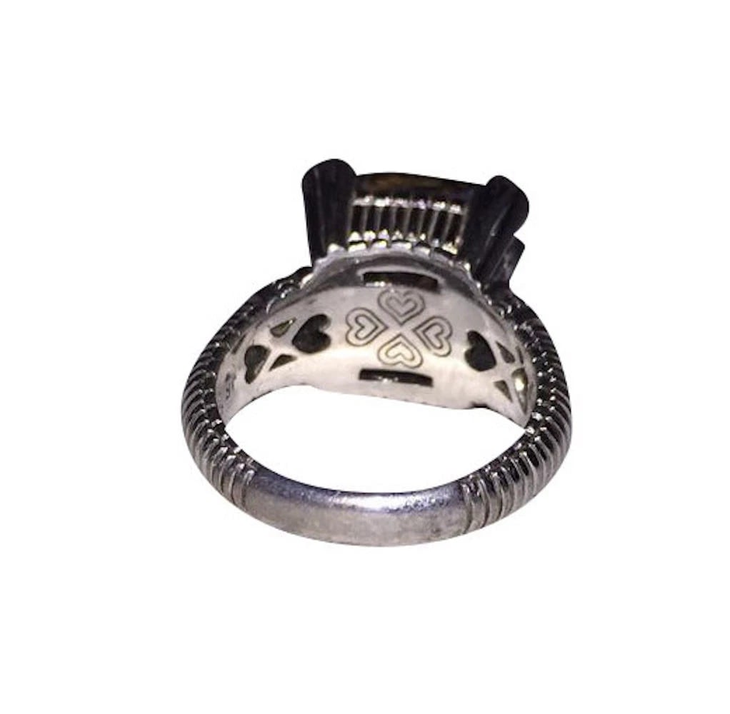 Judith Ripka Sterling Silver Smoky Quartz Diamond Fontaine Ring - 5