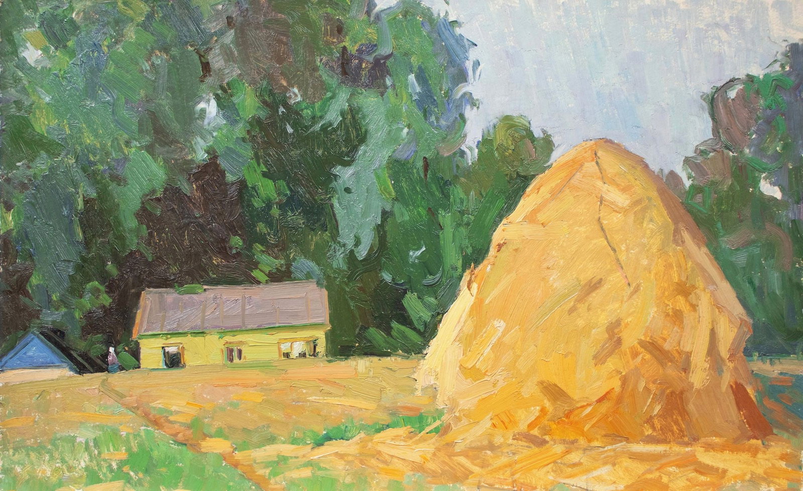 Sevastyanov Victor (Ukrainian artist), "A stack of hay", oil on cardboard (1 of 3)