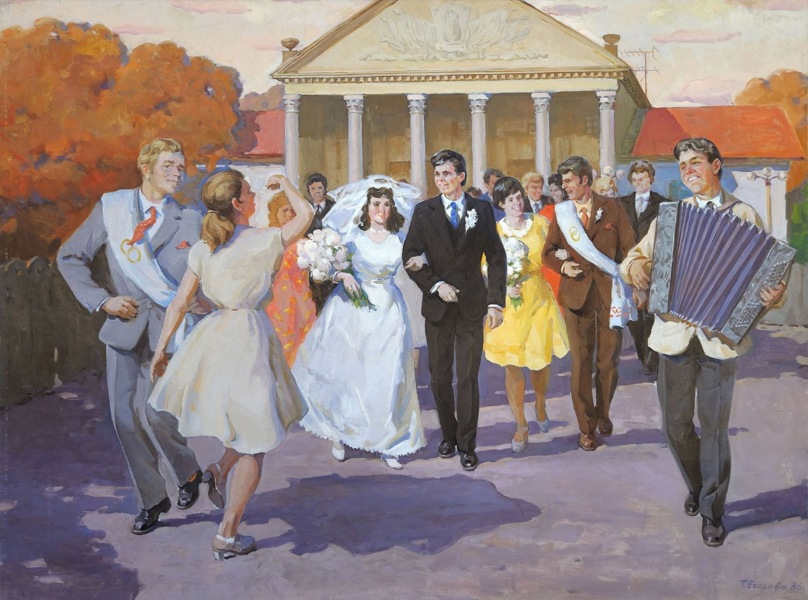 Egorova Tamara (Ukrainian artist), "Wedding in settlement", oil on canvas (1 of 4)