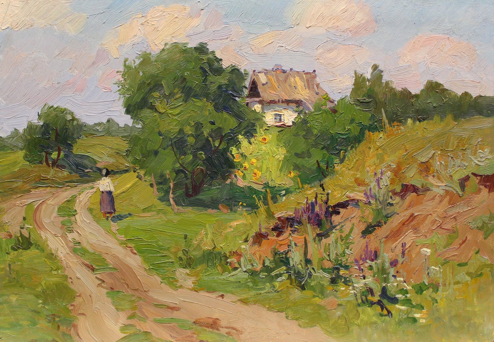 Chuikov Evgen (Ukrainian artist), "Outskirts of Vyshgorod city", oil on cardboard: Title: Chuikov Evgen (Ukrainian artist), "Outskirts of Vyshgorod city", oil on cardboard Description: ARTIST: Chuikov Evgen Vasylyovich, Ukrainian artist TITLE: "Outskirts of Vyshgorod city" SIZE: 35 
