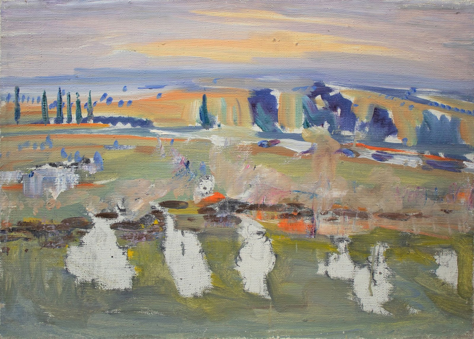Tyukha Ivan (Ukrainian artist), "Sketch", oil on canvas: Title: Tyukha Ivan (Ukrainian artist), "Sketch", oil on canvas Description: ARTIST: Tyukha Ivan Andriyovich, Ukrainian artist TITLE: "Sketch" SIZE: 38 x 53 cm, (15 x 20 3/4 in.) MEDIUM: oil on canvas 