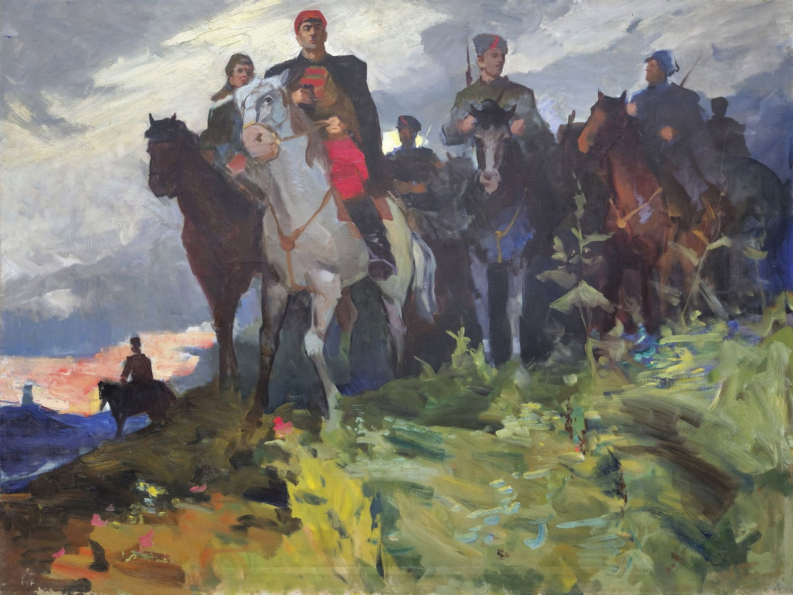 Popov Olexiy (Ukrainian artist), "Kotovsky", oil on canvas: Title: Popov Olexiy (Ukrainian artist), "Kotovsky", oil on canvas Description: ARTIST: Popov Olexiy Olexiyovych, Ukrainian artist TITLE: "Kotovsky" SIZE: 124 x 165 cm, (48 3/4 x 65 in.) MEDIUM: oil