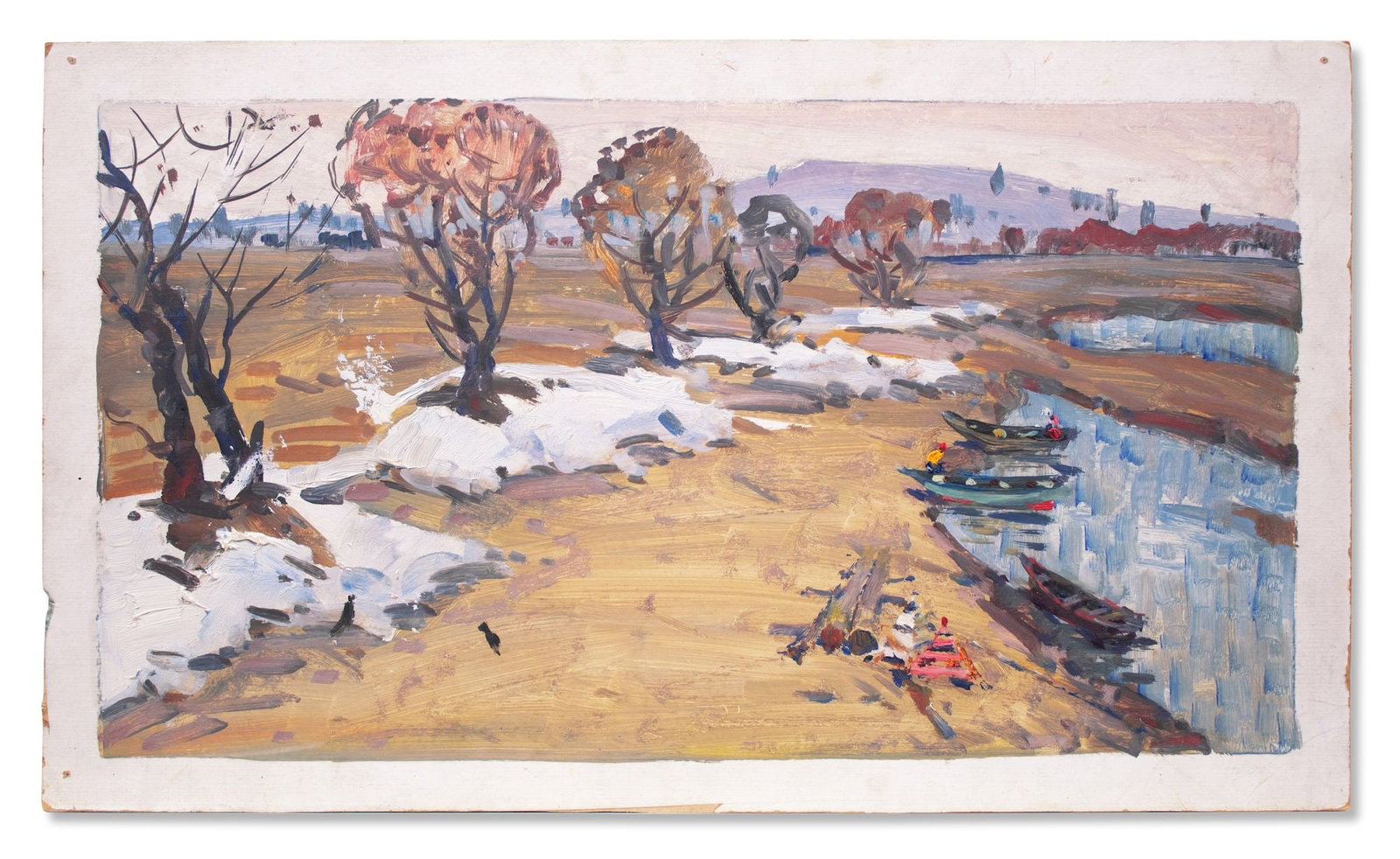 Tyukha Ivan (Ukrainian artist), "Last snow", oil on cardboard - 2