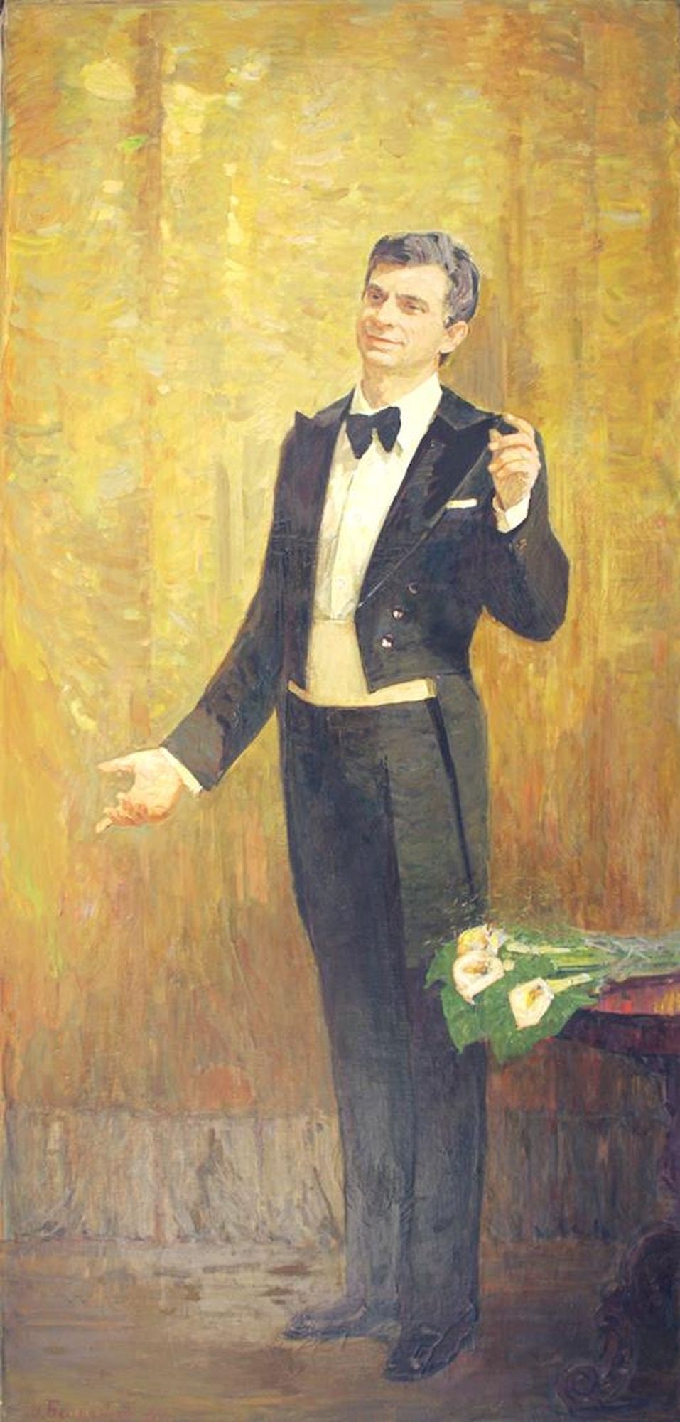 Belsky Mykhaylo (Ukrainian artist), "Great tenor", oil on canvas: Title: Belsky Mykhaylo (Ukrainian artist), "Great tenor", oil on canvas Description: ARTIST: Belsky Mykhaylo Gavrilovich, Ukrainian artist TITLE: "Great tenor" SIZE: 200 x 130 cm, (78 3/4 x 51 1/4