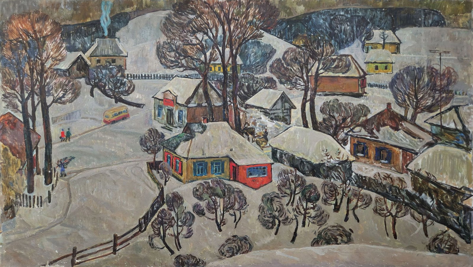 Magmedov Georgy (Ukrainian artist), "Before a New year", oil on canvas: Title: Magmedov Georgy (Ukrainian artist), "Before a New year", oil on canvas Description: ARTIST: Magmedov Georgy Ivanovich, Ukrainian artist TITLE: "Before a New year" SIZE: 93 x 161 cm, (36 2/4 x 6