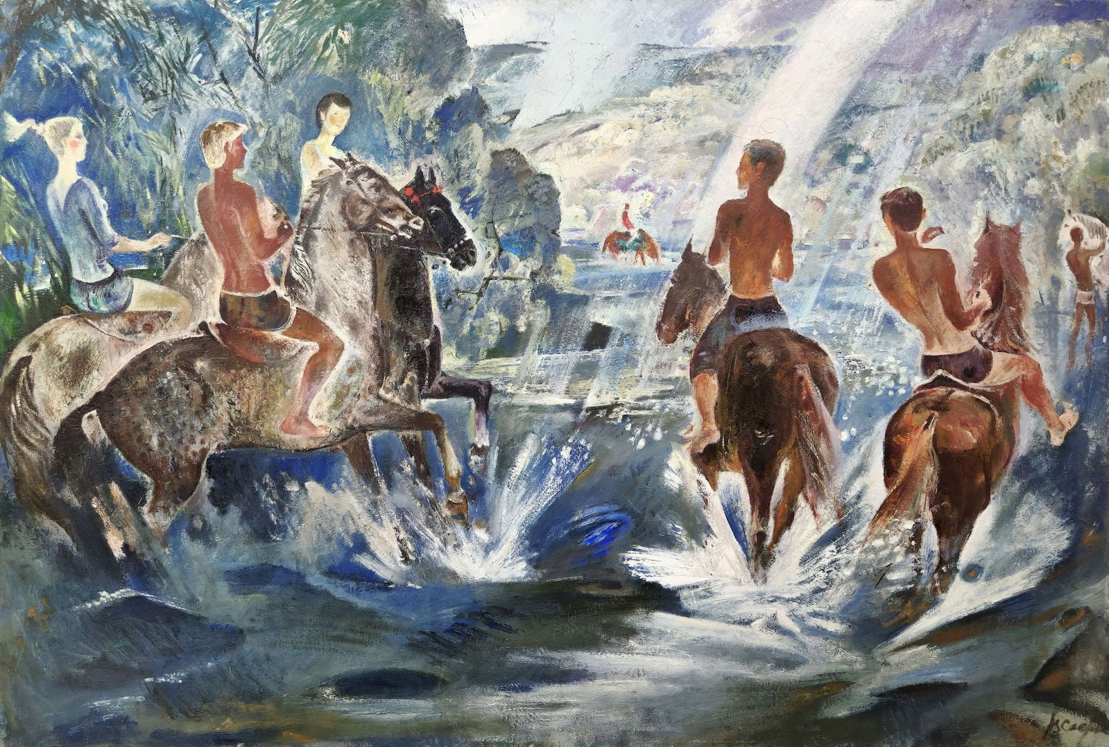 Sayenko Victor (Ukrainian artist), "Summer. Horses", oil on canvas (1 of 5)