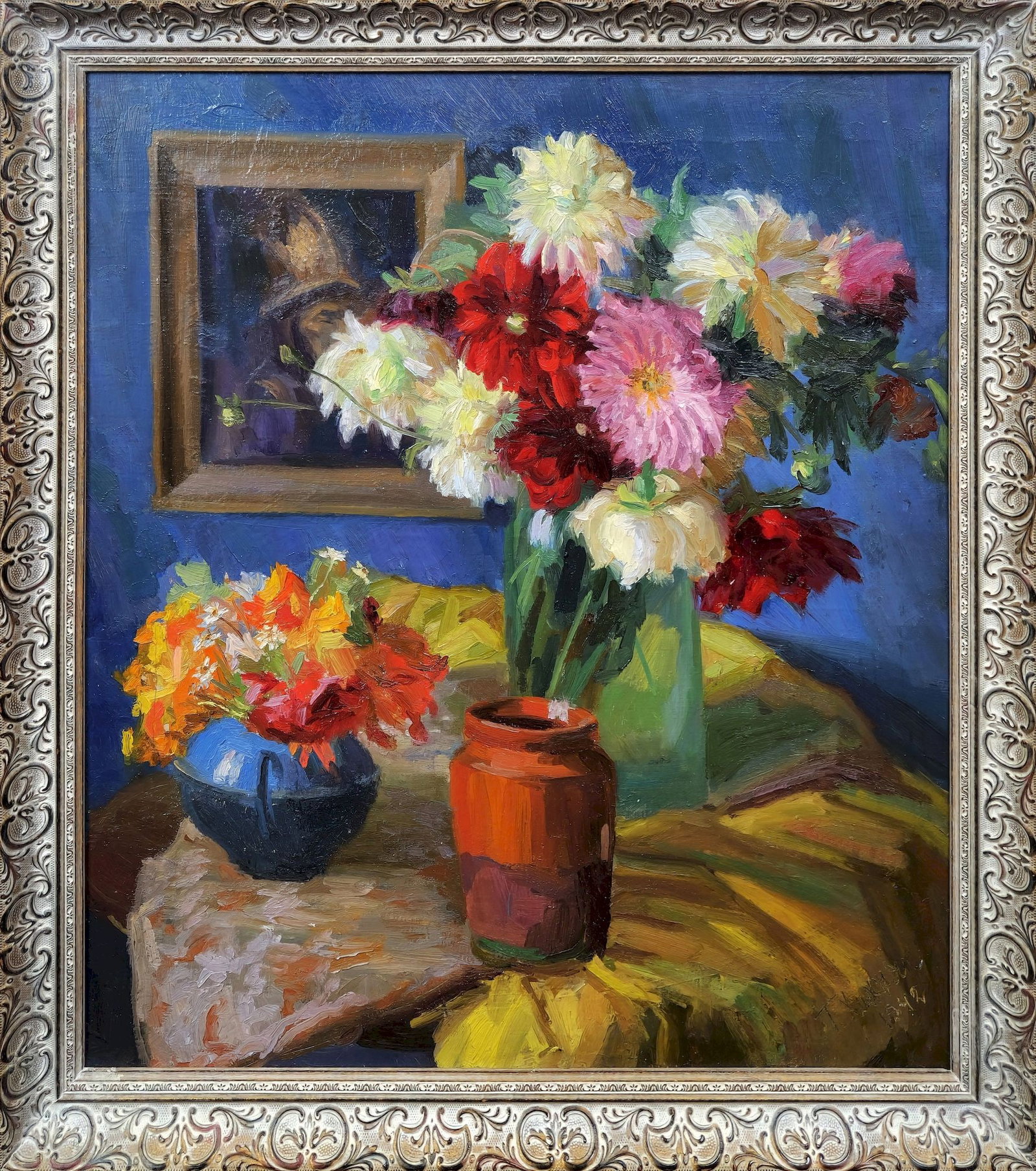 Khyzhnyak Hryhoriy (Ukrainian artist), "Still life with flowers", oil on canvas: Title: Khyzhnyak Hryhoriy (Ukrainian artist), "Still life with flowers", oil on canvas Description: ARTIST: Khyzhnyak Hryhoriy Yemelyanovych, Ukrainian artist TITLE: "Still life with flowers" SIZE: 71