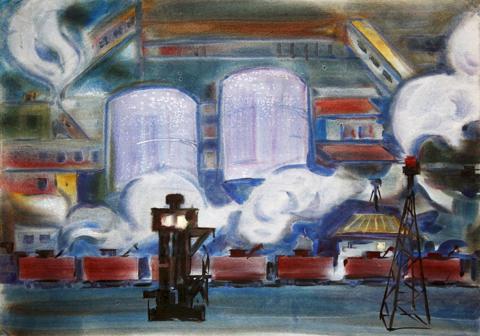 Kirilkov Valentin (Ukrainian artist), "Steam on the factory", watercolor on paper (1 of 2)