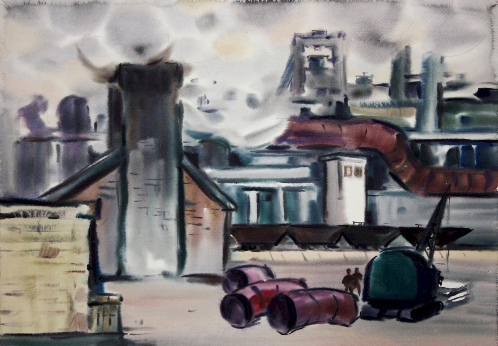 Kirilkov Valentin (Ukrainian artist), "Krivorozhstal" series", watercolor on paper (1 of 2)