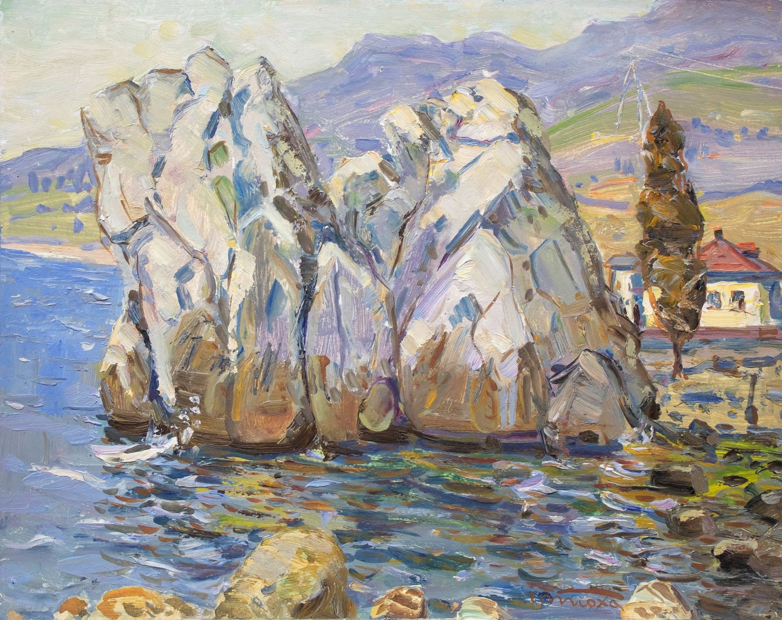 Tyukha Ivan (Ukrainian artist), "Rocks", oil on cardboard (1 of 4)