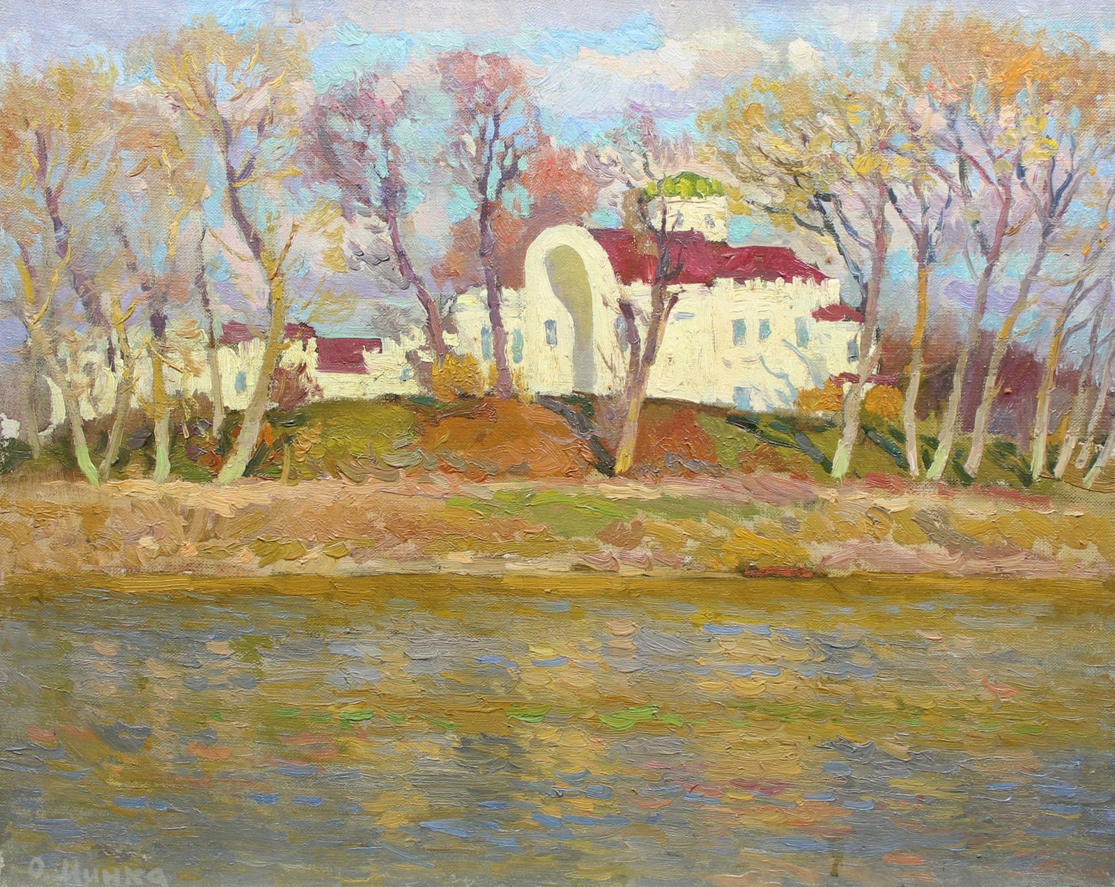 Mynka Olexandr (Ukrainian artist), "Residence of Rumyancev-Zadunaysky", oil on canvas: Title: Mynka Olexandr (Ukrainian artist), "Residence of Rumyancev-Zadunaysky", oil on canvas Description: ARTIST: Mynka Olexandr Fedorovich, Ukrainian artist TITLE: "Residence of Rumyancev-Zadunaysky"