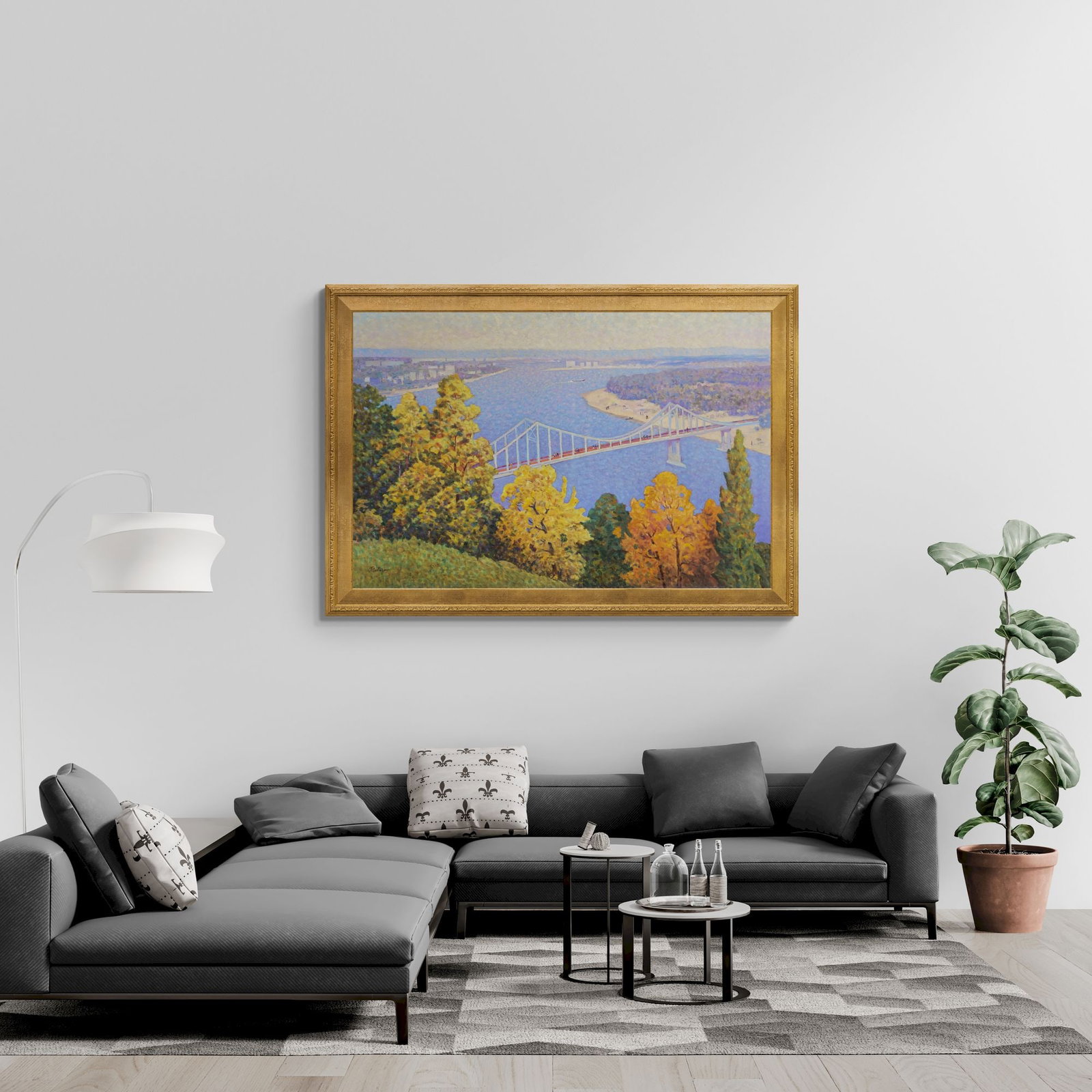 Sabadish Petro (Ukrainian artist), "Bridge across the Dnieper", oil on canvas - 4