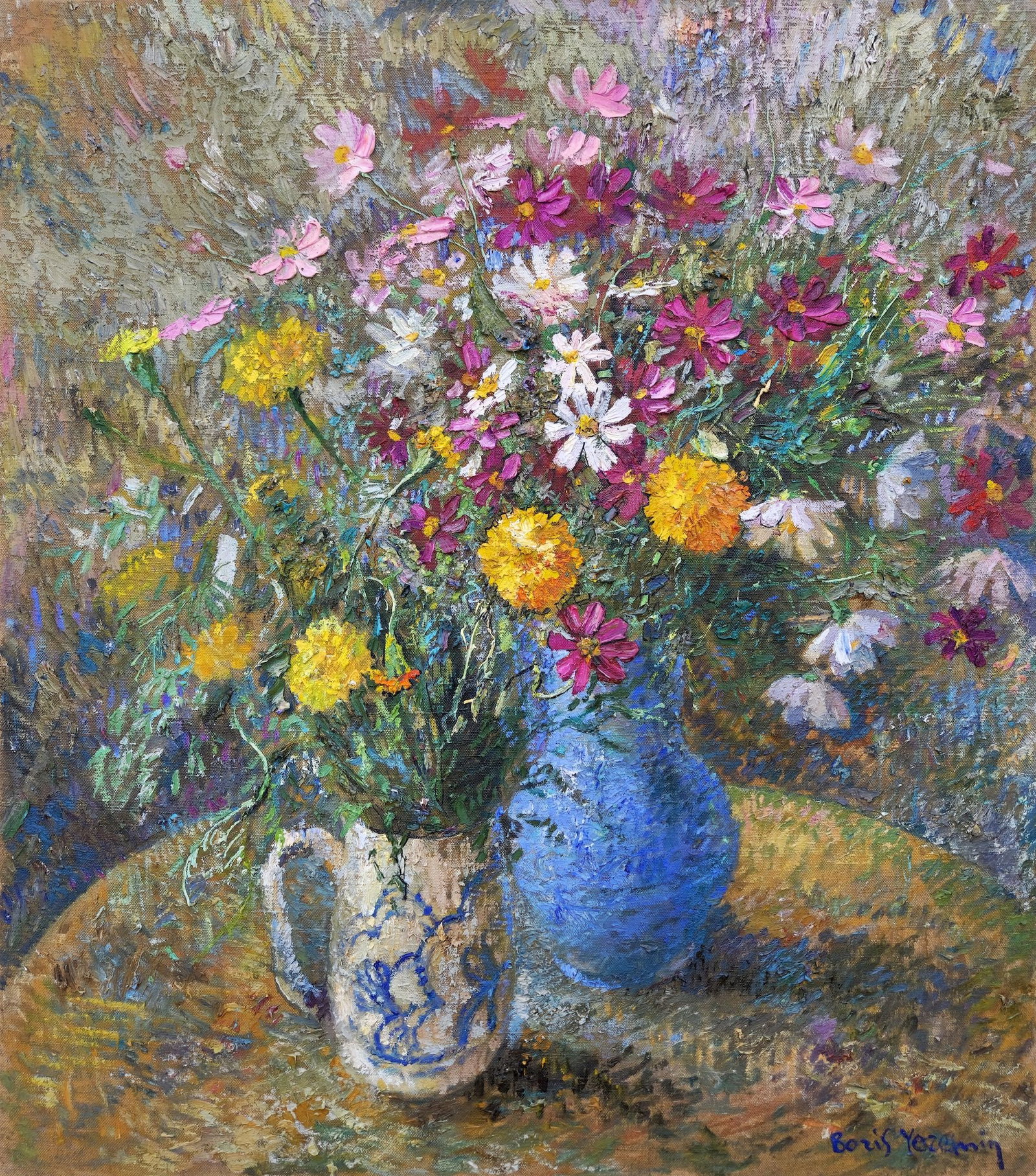 Yeremin Boris (Ukrainian artist), "Still life of summer", oil on canvas: Title: Yeremin Boris (Ukrainian artist), "Still life of summer", oil on canvas Description: ARTIST: Yeremin Boris Oleksandrovich, Ukrainian artist TITLE: "Still life of summer" SIZE: 80 x 70 cm, (31 1