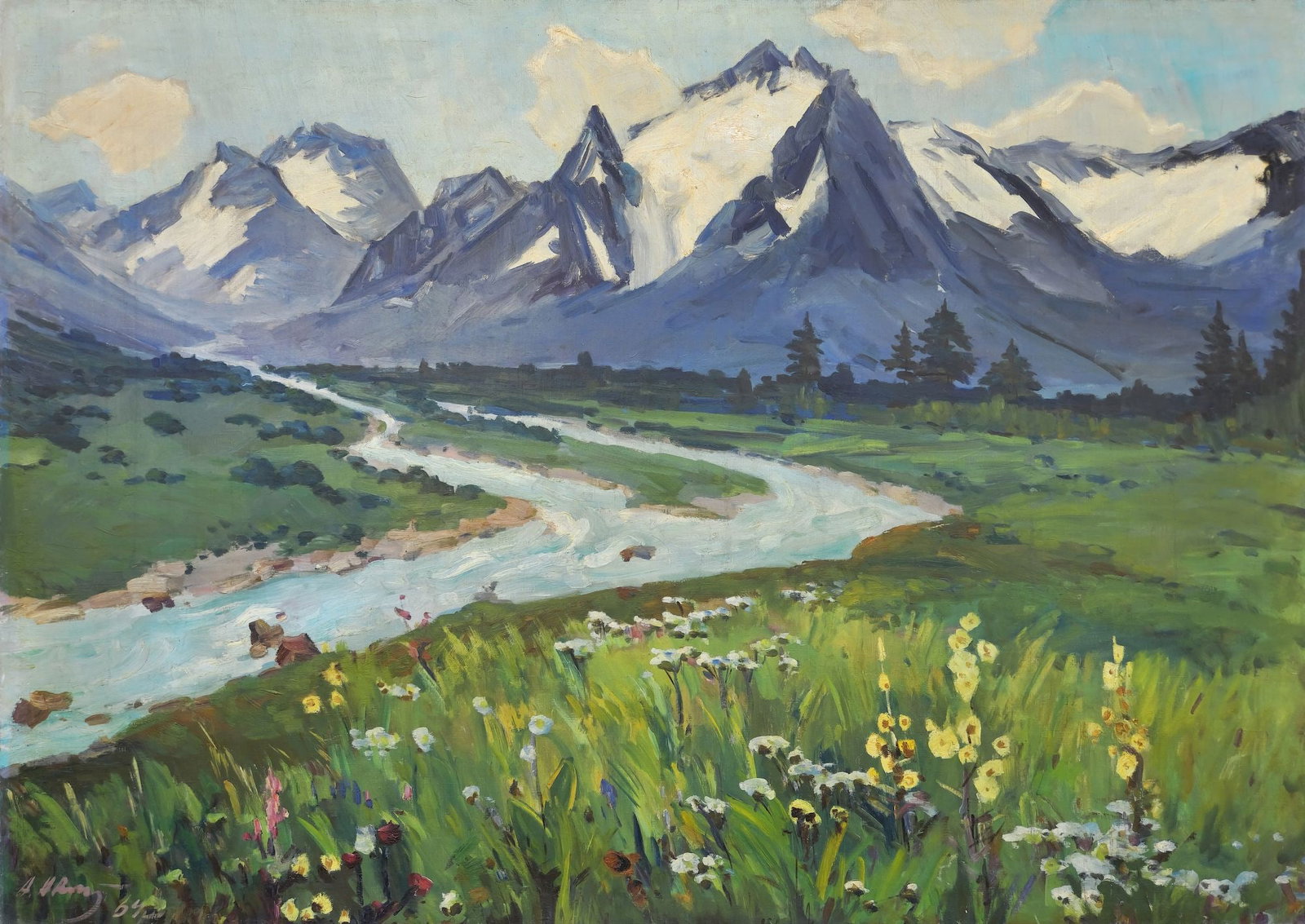 Avakimyan Artsvik (Ukrainian artist), "Caucasian mountains", oil on canvas (1 of 5)