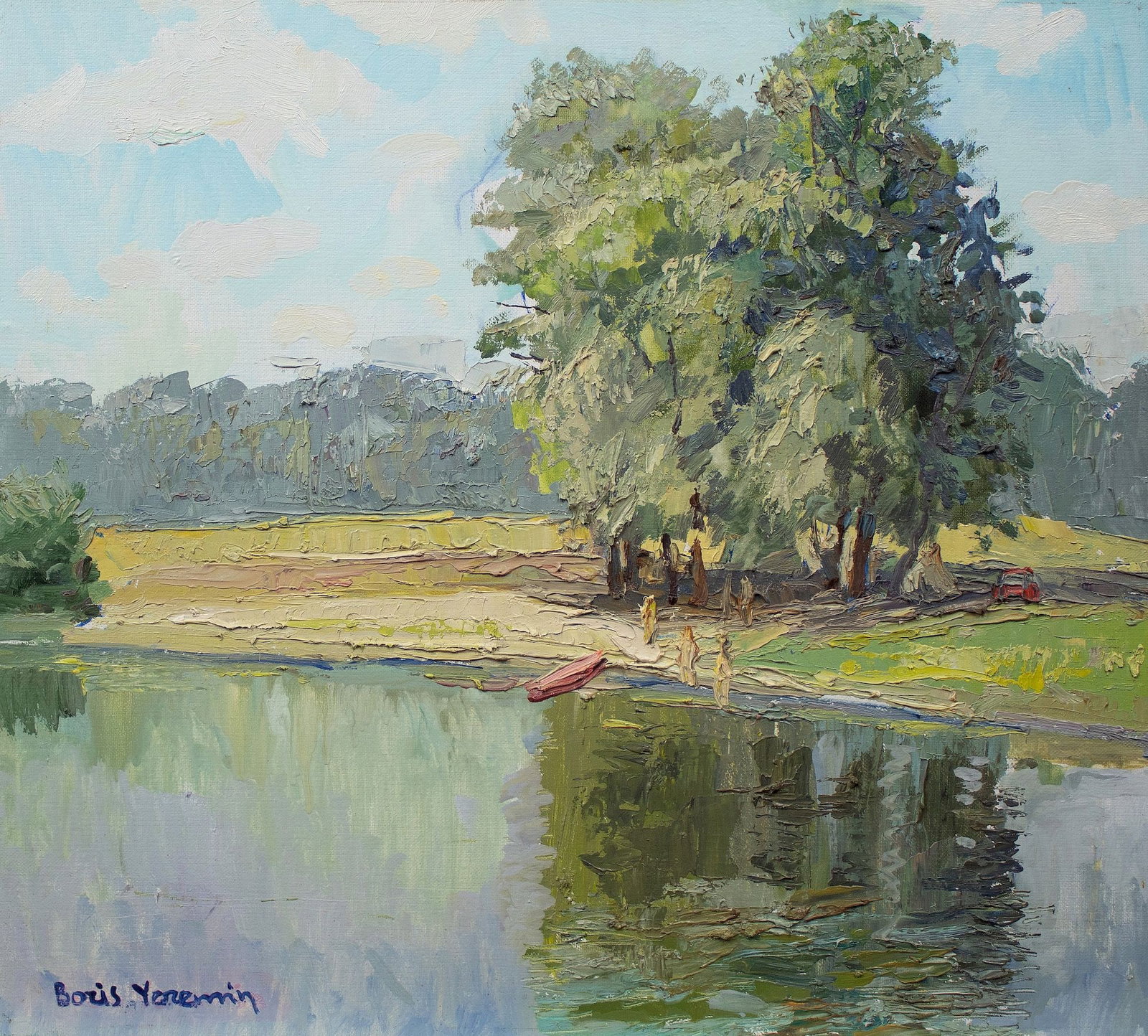 Yeremin Boris (Ukrainian artist), "Summer day", oil on canvas: Title: Yeremin Boris (Ukrainian artist), "Summer day", oil on canvas Description: ARTIST: Yeremin Boris Oleksandrovich, Ukrainian artist TITLE: "Summer day" SIZE: 50 x 55 cm, (19 3/4 x 21 3/4 in.)